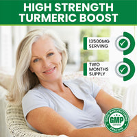 Turmeric Gummies - 120 Pack - 13500mg Per Serving - Fortified with Ginger - High Strength Turmeric Curcumin Supplement - Natural Orange Flavour - for Joint Pain - Chewable Herbal Vegan Turmeric Gummy