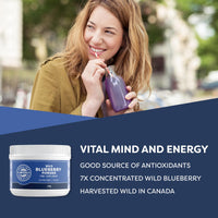 Vimergy Wild Blueberry Powder, 31 Servings – Wild Blueberry – Blueberry Powder from Whole Blueberries– Vegan Supplement – Formulated Without Added Sugar or fillers – Non-GMO & Gluten-Free (120g)