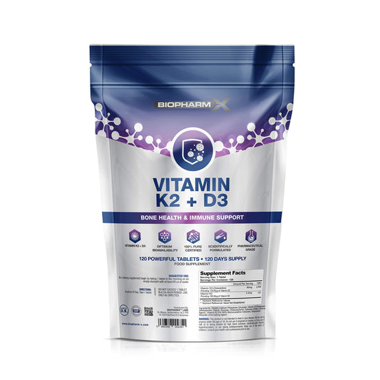 Maximum Strength 4000+ IU Vitamin D + 100ug Vitamin K2 (120 Vegetarian Tablets) 100% Pure Certified Vitamin D3 / Vitamin K - Manufactured in The UK by BioPharmX