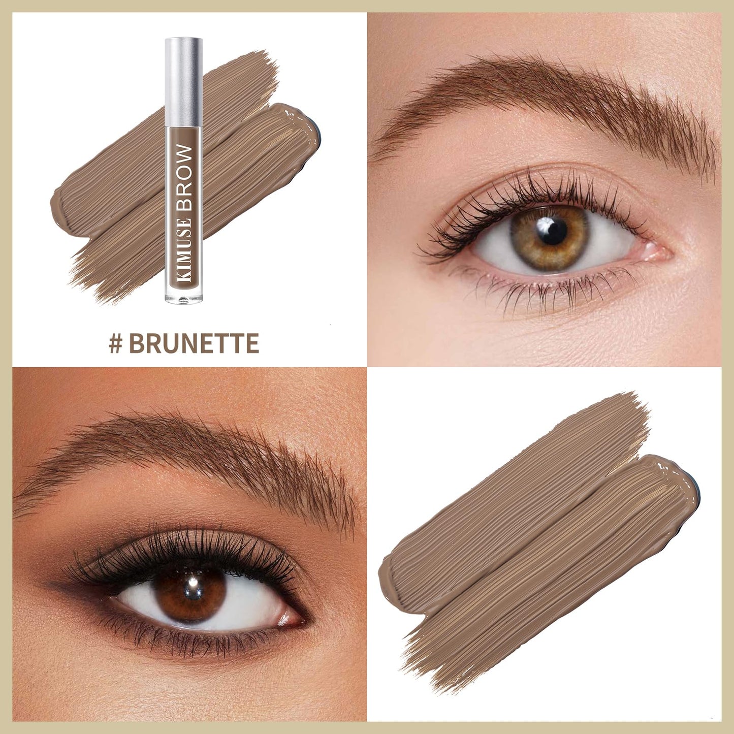KIMUSE Eyebrow Gel, Eye Brow Tint, Waterproof, Long-Lasting, Smudge-Proof, Transfer-Proof (BRUNETTE)