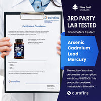Zinc 50mg High Strength - Zinc Tablets with Copper, Pure Zinc Supplements Contributes Towards The Immune System, Bone Health and Fertility, Vegan, Non-GMO, Made in UK by New Leaf 120 Tablets