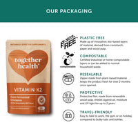 Vitamin K2 – Together Health – Vitamin K2 from Fermented Chickpeas – Highly Biologically Active MK7 Form – Vegan Friendly – Made in The UK – 60 Vegecaps