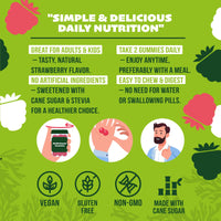 New Earth Essentials Multivitamin Gummies with Vitamin A,B,C,D,E, B6 B12, Biotin, Zinc | Made with Cane Sugar