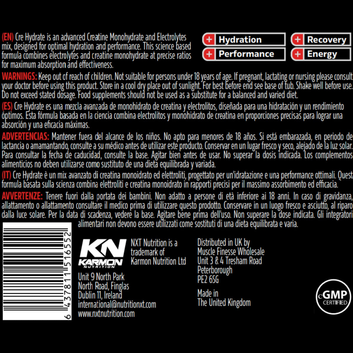 NXT Nutrition Creatine Powder and Electrolyte Mix, 100% Pure Creatine Monohydrate Powder for Strength and Power with Hydrating Electrolytes (180g, Watermelon and Strawberry)