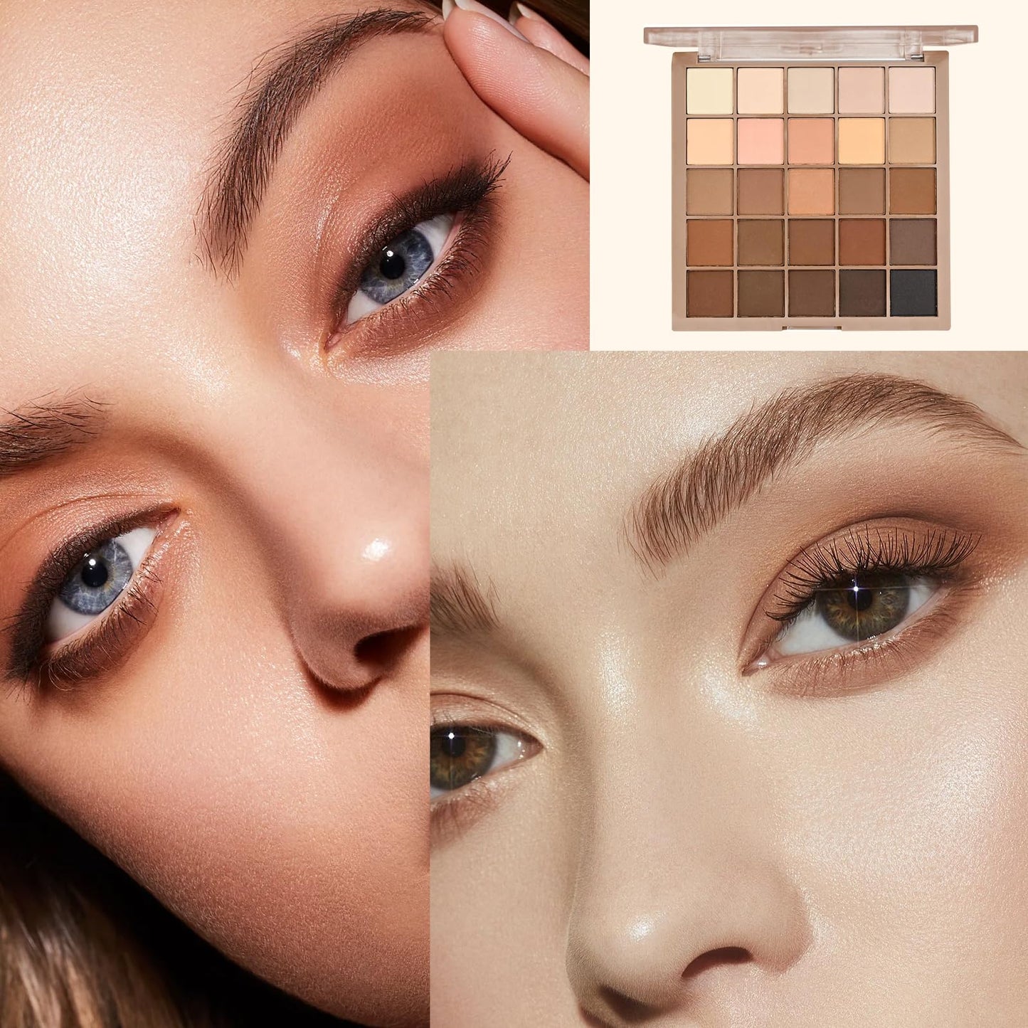 GEEWHILE Nude Eyeshadow Palette, 25 Full Matte Nude Brown Eye Shadow Pallets for Women, Highly Pigmented Brown Tones Eyeshadow Make Up Palettes Long Lasting Waterproof Taupe Pink Brown Eye Pallet