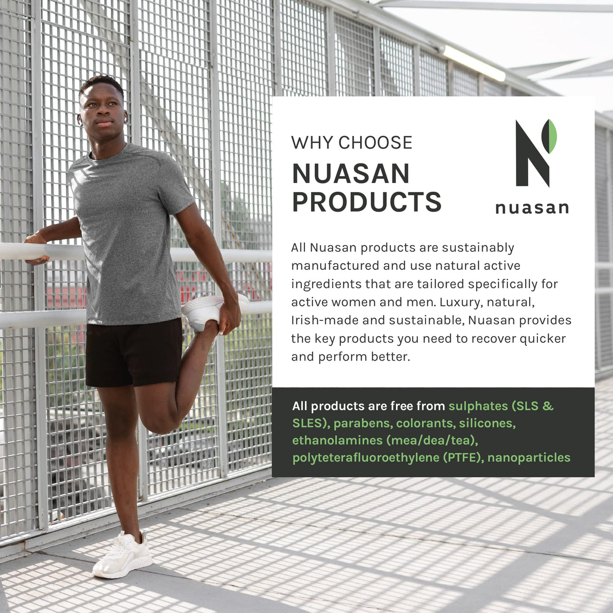 NUASAN Nuasan Active Body Moisturiser - Hydrating Cream with Magnesium and Arnica - Helps with Tired Muscles and Sore Joints, Workout Recovery - Intense Hydration, Natural Ingredients, Vegan Skin Care
