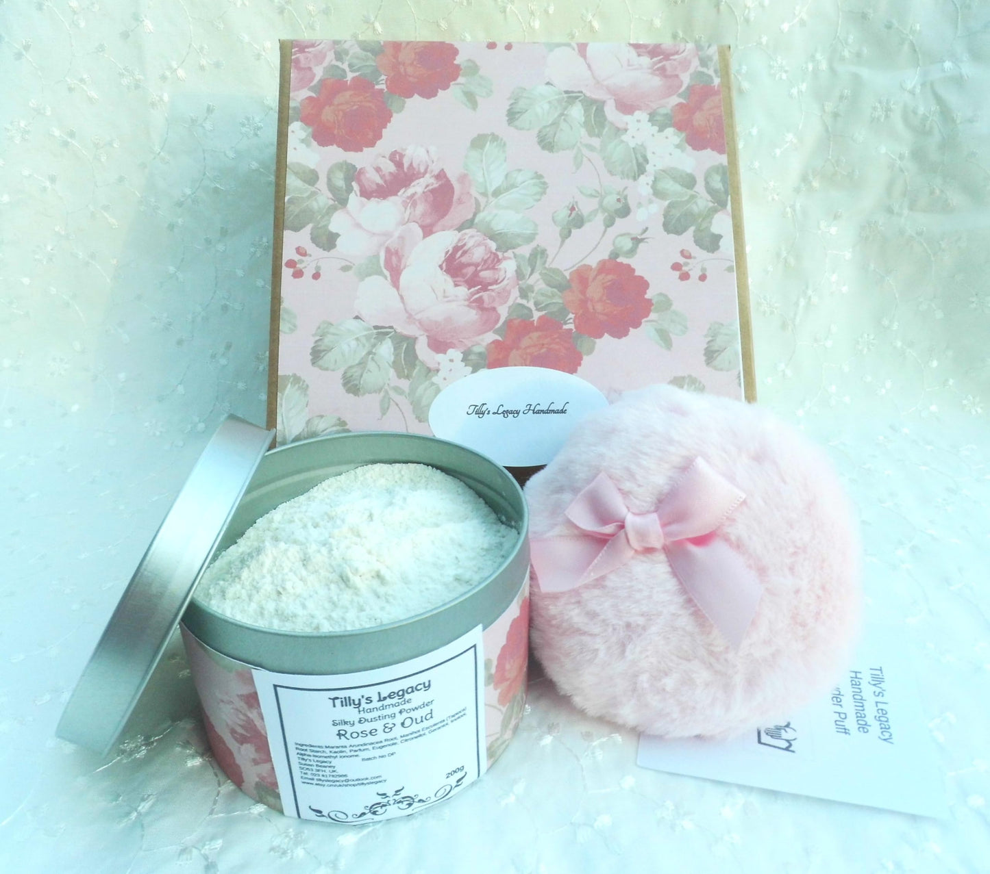 Generic Larger Size 200g Rose and Oud Silky Dusting Powder with a Mini Puff. Talc Free. Gift Boxed. Gift for Her