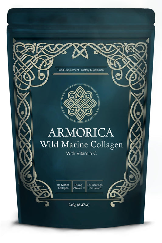 ARMORICA Wild Marine Collagen Peptides with Vitamin C | Sustainably Produced from Wild Fish in The North Atlantic | 30 Servings - (Unflavoured Powder, 240g)
