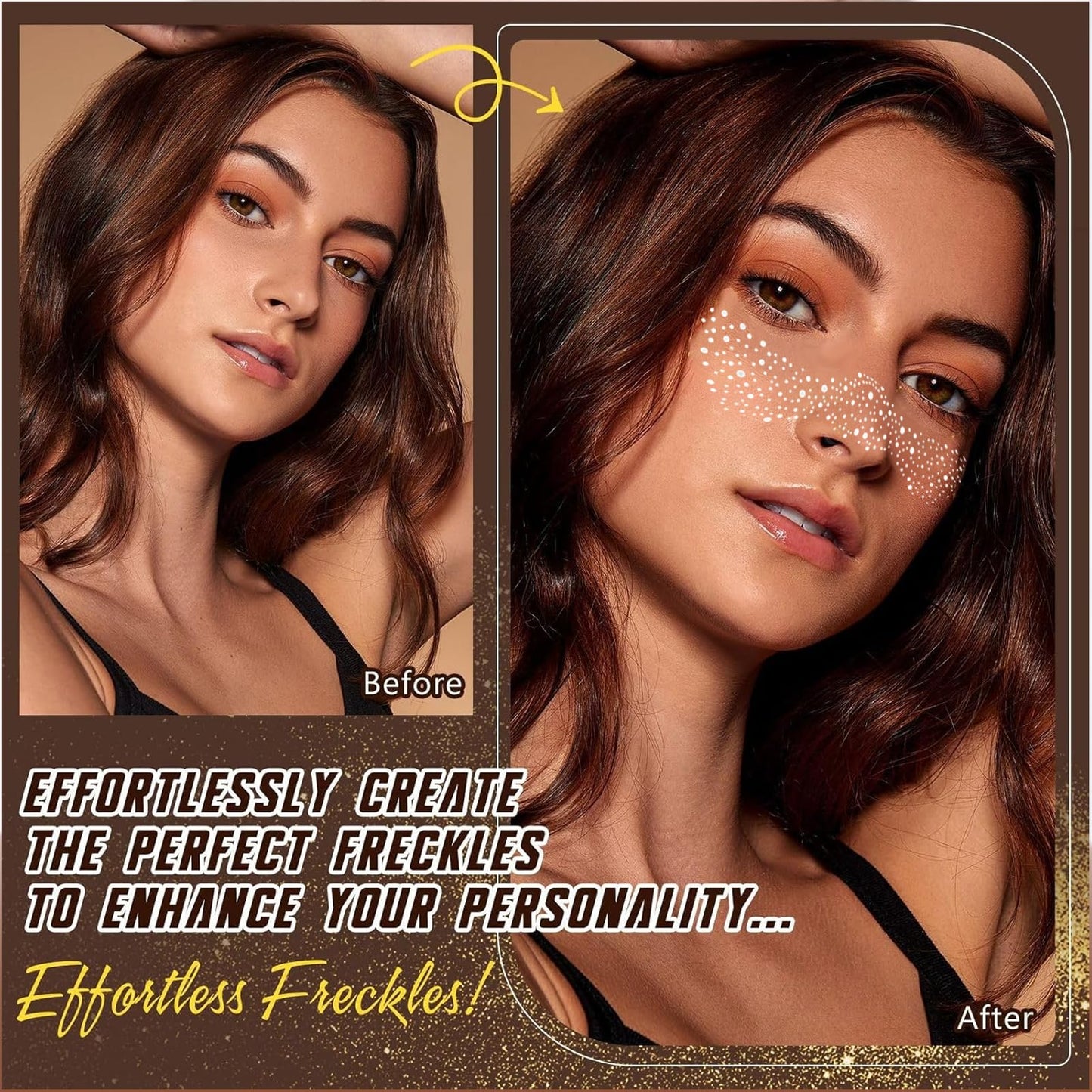 AmiCera Glitter Freckles Face Tattoo, 6 Pcs Face Glitter Freckles Gold for Kids Women, Fake Sparkle Temporary Tattoos Stickers for Girls and Adults Festival Makeup Accessories Face Decor, Silver