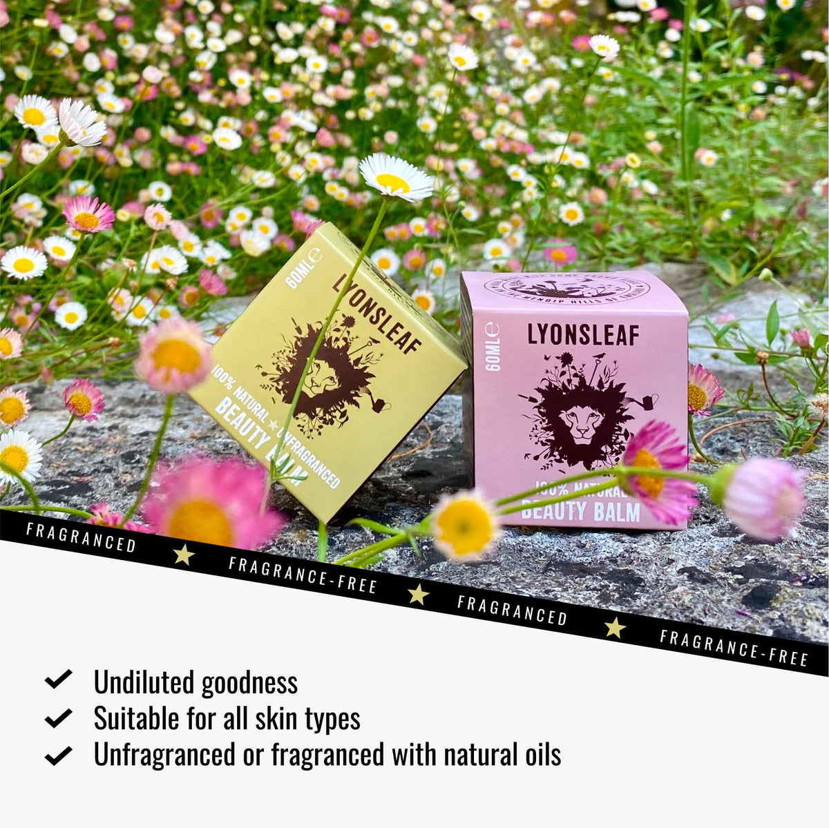 Lyonsleaf 100% Natural Beauty Balm - Balm Cleanser and Moisturiser in one - Hot Cloth Cleanser - Oil Cleansing Method 60mls (Essential oils)