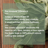 INNOPURE Super Sage Leaf 4000mg - No fillers or Binders. for Menopause Symptoms - High Strength - Hot Flushes & Night Sweats - 60 Capsules, 2 Month Supply - Vegan - UK Made