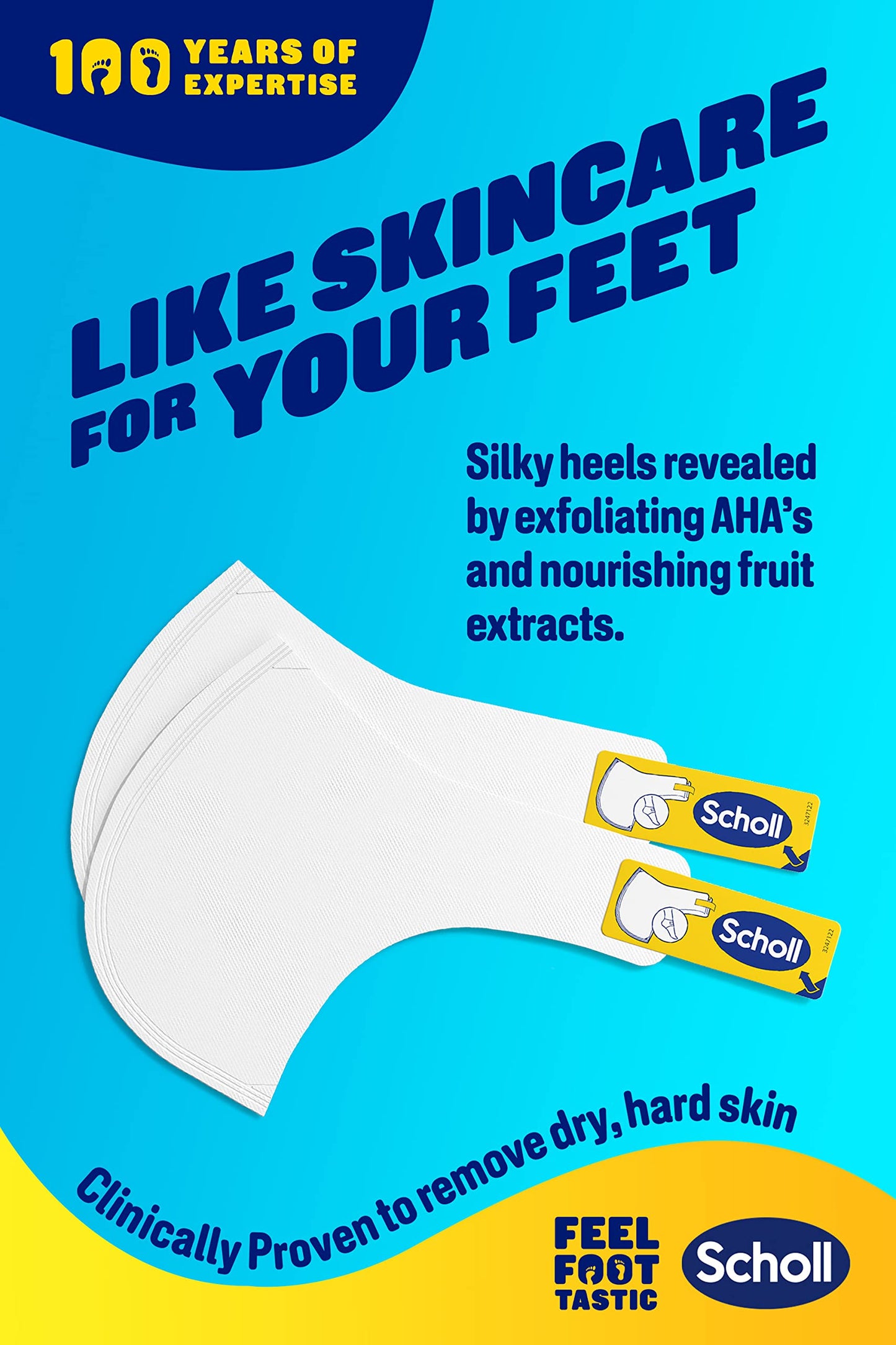 Scholl ExpertCare Exfoliating Heel Peel Foot Mask for Visibly Softer and Smoother Heels, Clinically Proven - 1 Pair