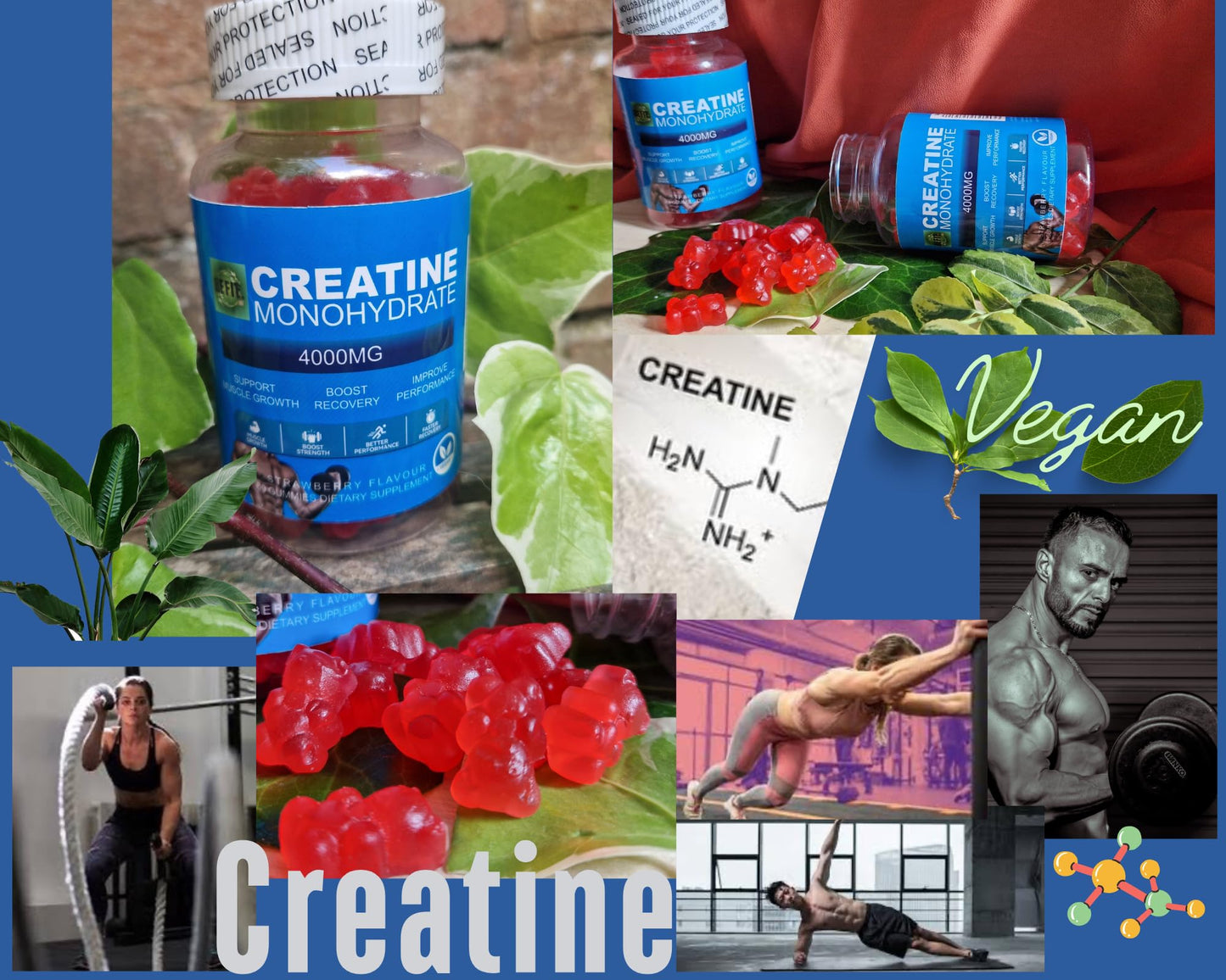 Generic Creatine Monohydrate, 4000 MG, 60 Vegan Gummies