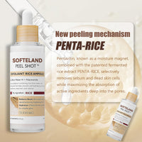 TMYIOYC ANGEL SILK Peel Shot Glow Rice Ampoule, Lotion for Brightening Exfoliating Moisturizing - Suitable for All Skin Types Contain AHA + BHA, Niacinamide