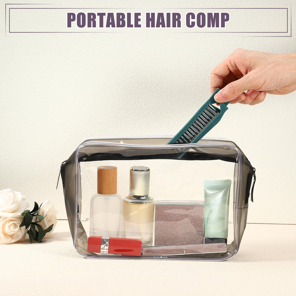 VOCOSTE Folding Hair Comb, Travel Portable Folding Mini Hair Comb, Green