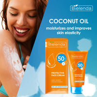 Bielenda Sun Care - Very High Protection: 50 Spf Uvb Uva - Water Resistant, Chlorine Resistant, Moisturizing - Sun Care Face Cream High Protection Spf 50-50 ml