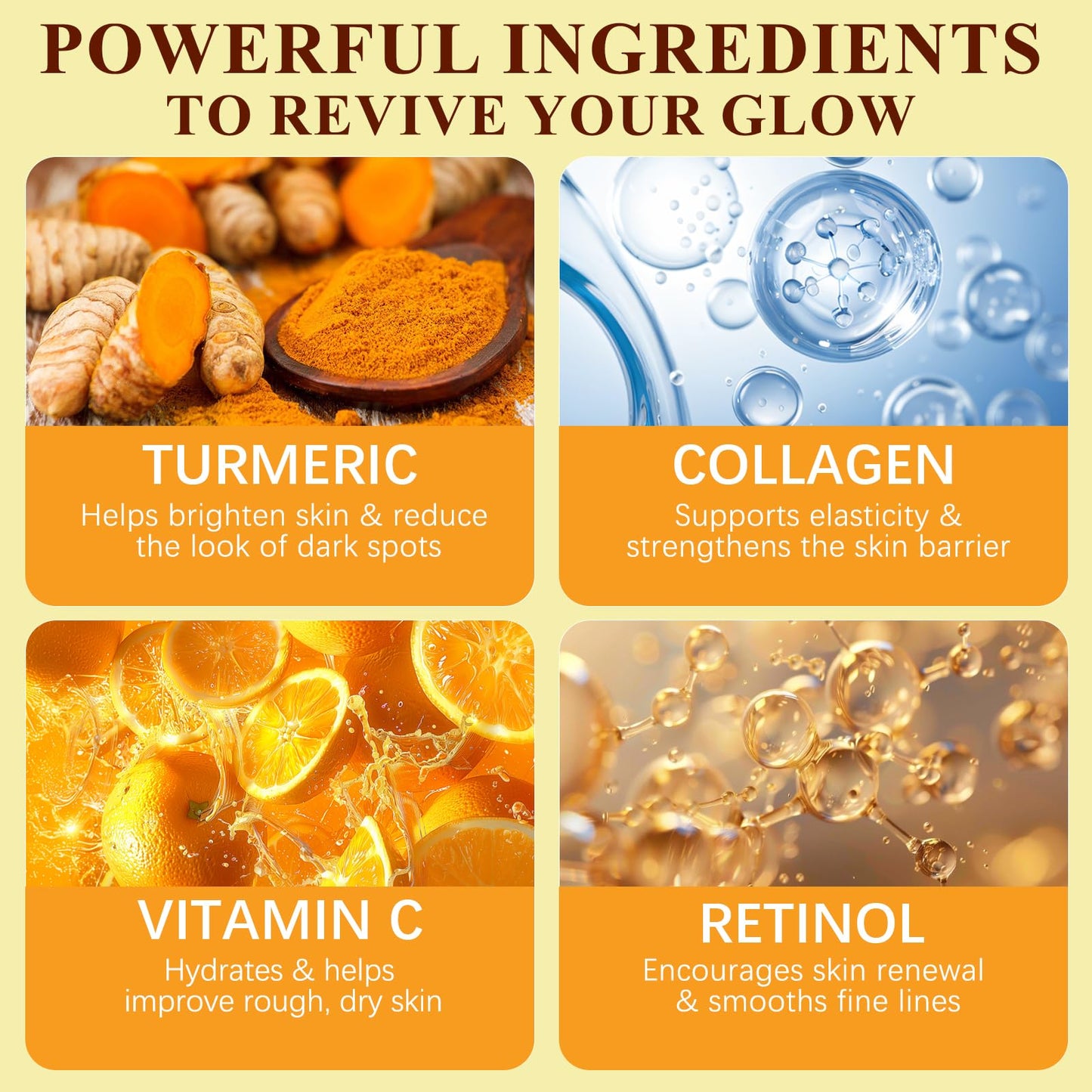 Uocasi Turmeric Collagen Overnight Wrapping Mask,Kojic Acid Turmeric Night Wrapping Peel Off Mask -Gentle On The Skin,Brighten Skin,Moisturizing,Nourishes Dull,Uneven Skin,Firming Skin For Glowing Skin -75ML