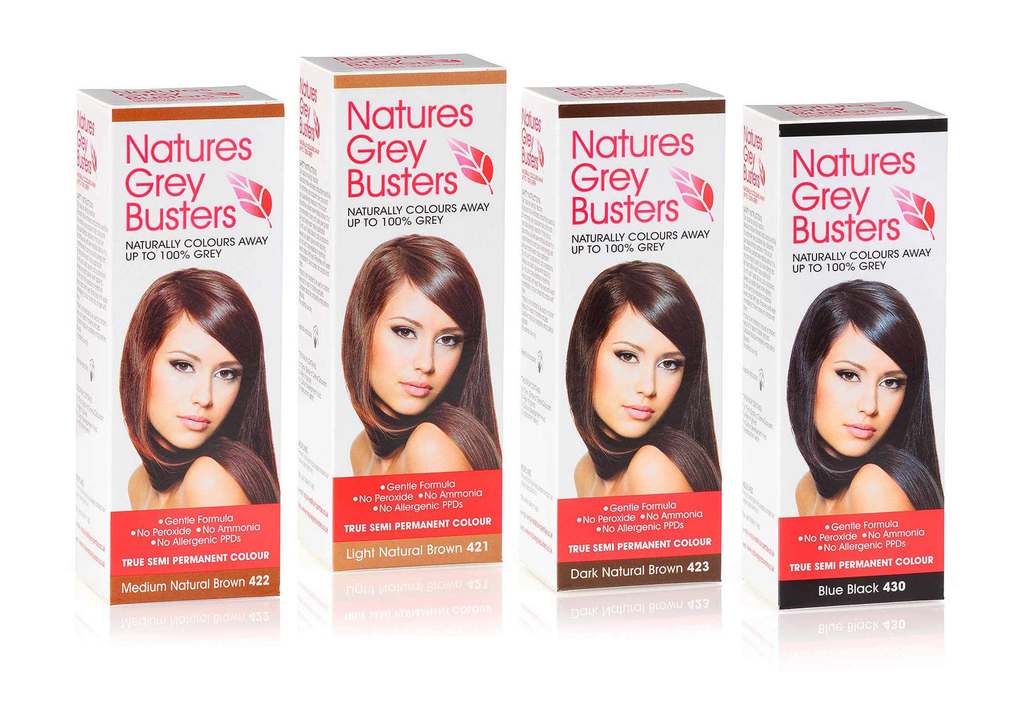 Natures Grey Busters PPD FREE Hair Dye - Light Brown Hair Dye (Natural Colour) | No Ammonia | No Peroxides | The Natural, Safe Way To Colour Away Your Grey! (Semi Permanent Colour) 70ml