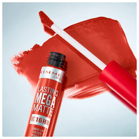 Rimmel London Lasting Mega Matte Liquid Lipstick, Long-Lasting, Hydrating, Vegan Formula - 920 - Scarlet Flames, 7.4ml
