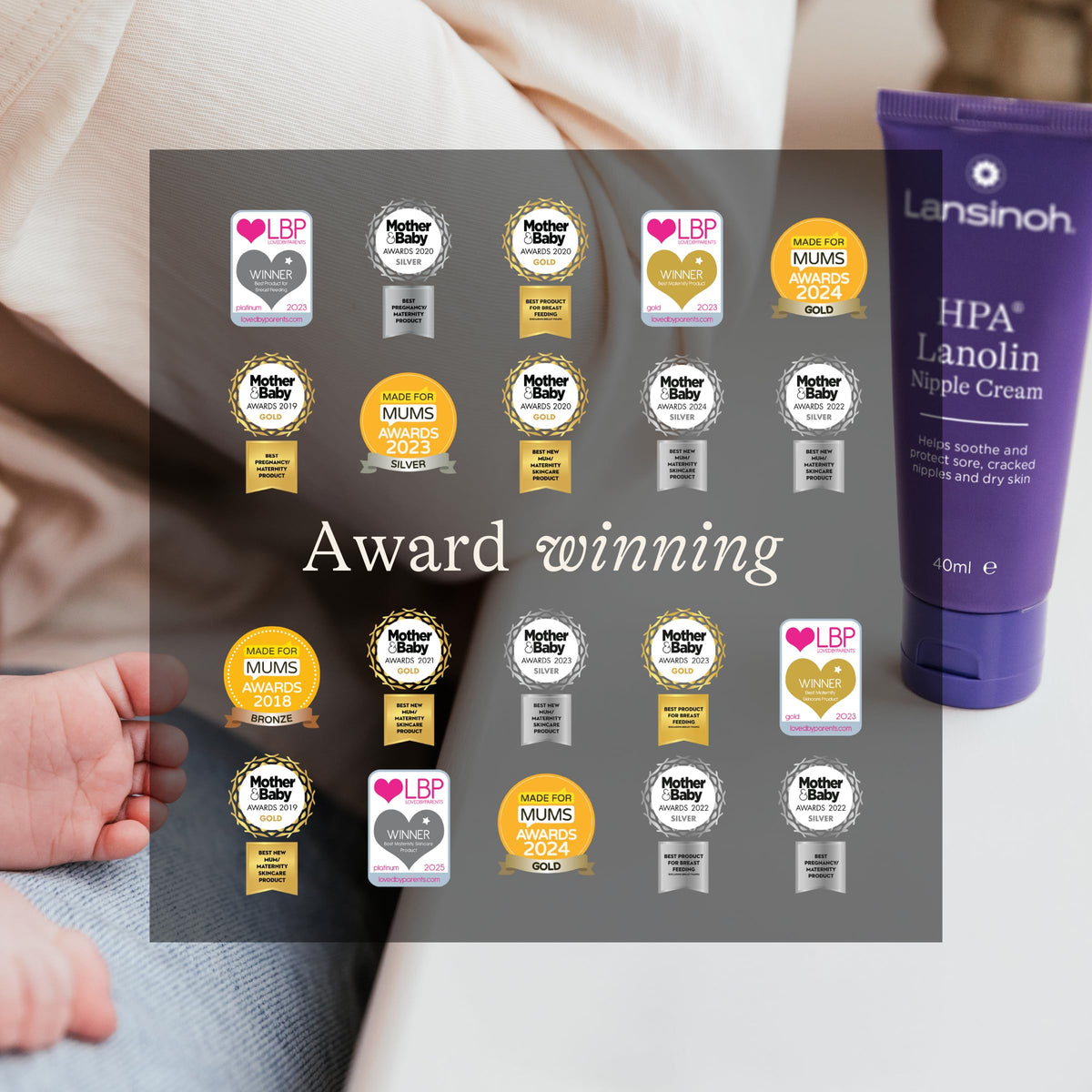 Lansinoh HPA Lanolin Nipple Cream - 3 x 7ml - Sore Nipples Cracked Skin Breast Feeding 100% Natural Hypoallergenic Tasteless & Odourless BPA BPS-free Breastfeeding Hospital Nappy Bag Essentials
