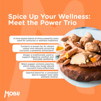 Organic Turmeric 1380mg with Black Pepper & Ginger - 120 Vegan Capsules - Organic with Active Ingredient Curcumin - UK Made MOBU