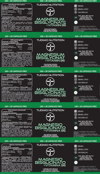 TUDIMO Magnesium Bisglycinate Vegan Capsules and Vitamin B6 – 200mg of Elemental Magnesium with Vit B6 – 120 pcs (4 Month Supply) of Rapidly Disintegrating Caps, 200 mg of Magnesium Mineral + B6 Powder