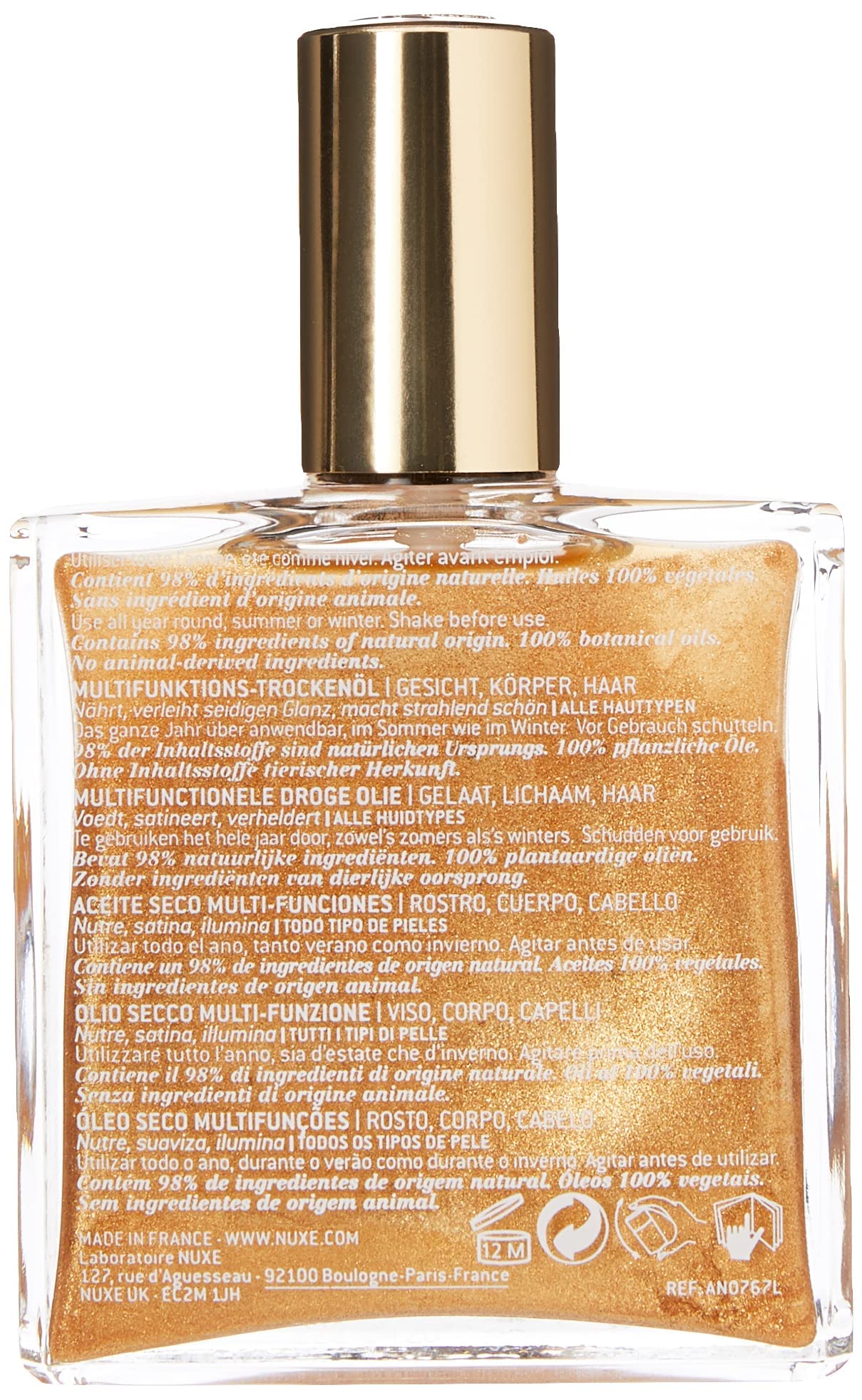 Nuxe Body Oil Huile Prodigieuse Or, 100 ml, Multicolor, (Pack of 1)