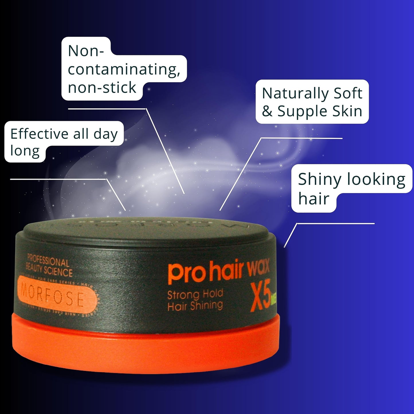 MORFOSE Morfose Pro Hair Wax 150ml,Edge Control,Ultra Hold for Men & Women, Hair Wax, Hair Powder, Pomade & Clay for Styling (Strong Hold)