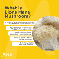 MOBU Lions Mane Supplement 4000mg with Vitamin B1 & Black Pepper, 120 Vegan Tablets - Lion's Mane Mushroom 15:1 Extract, UK Made for Mental Performance & Nervous System
