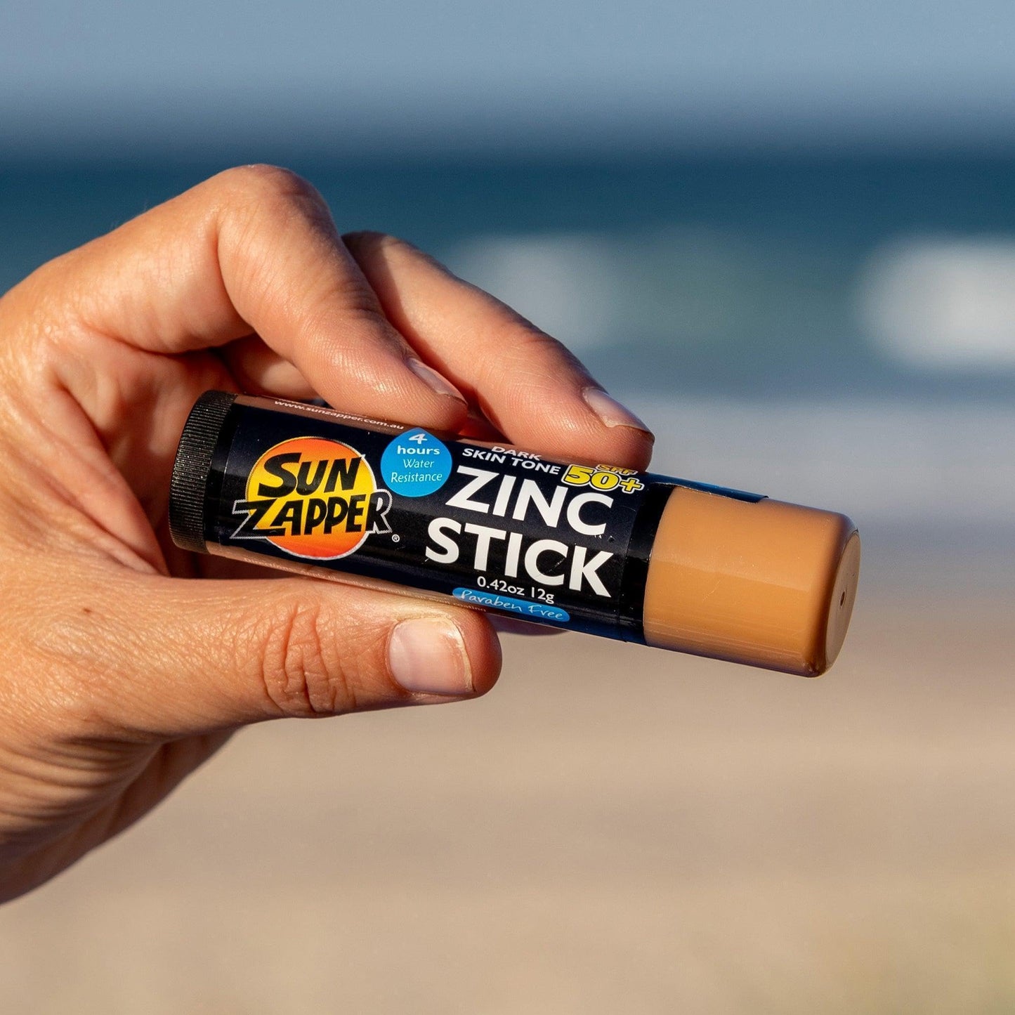 Sun Zapper Medium Skin Tone Original Zinc Stick SPF 50 + Zinc Oxide Mineral Sunblock Stick for Face - Tinted Sunblock for Legends with Darker Skin Tones, Made in Australia