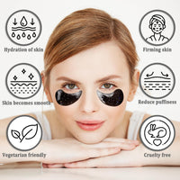 CGBOOM Under Eye Patches, Collagen Under Eye Mask, Dark Circles Under Eye Treatment, Puffy Eyes Bags Under Eyes Removal, Anti-Aging, Reduce Wrinkle, Skincare, Hydrating - 30 Pairs (Bamboo Charcoal)