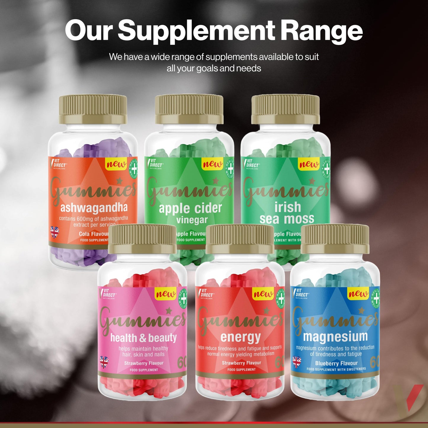 Vit Direct - Irish Sea Moss Gummies - 60 Apple Flavoured Gummies - Supports Immunity & Digestion - Rich in Vitamins - Improves Energy Levels - Vegan-Friendly Supplements