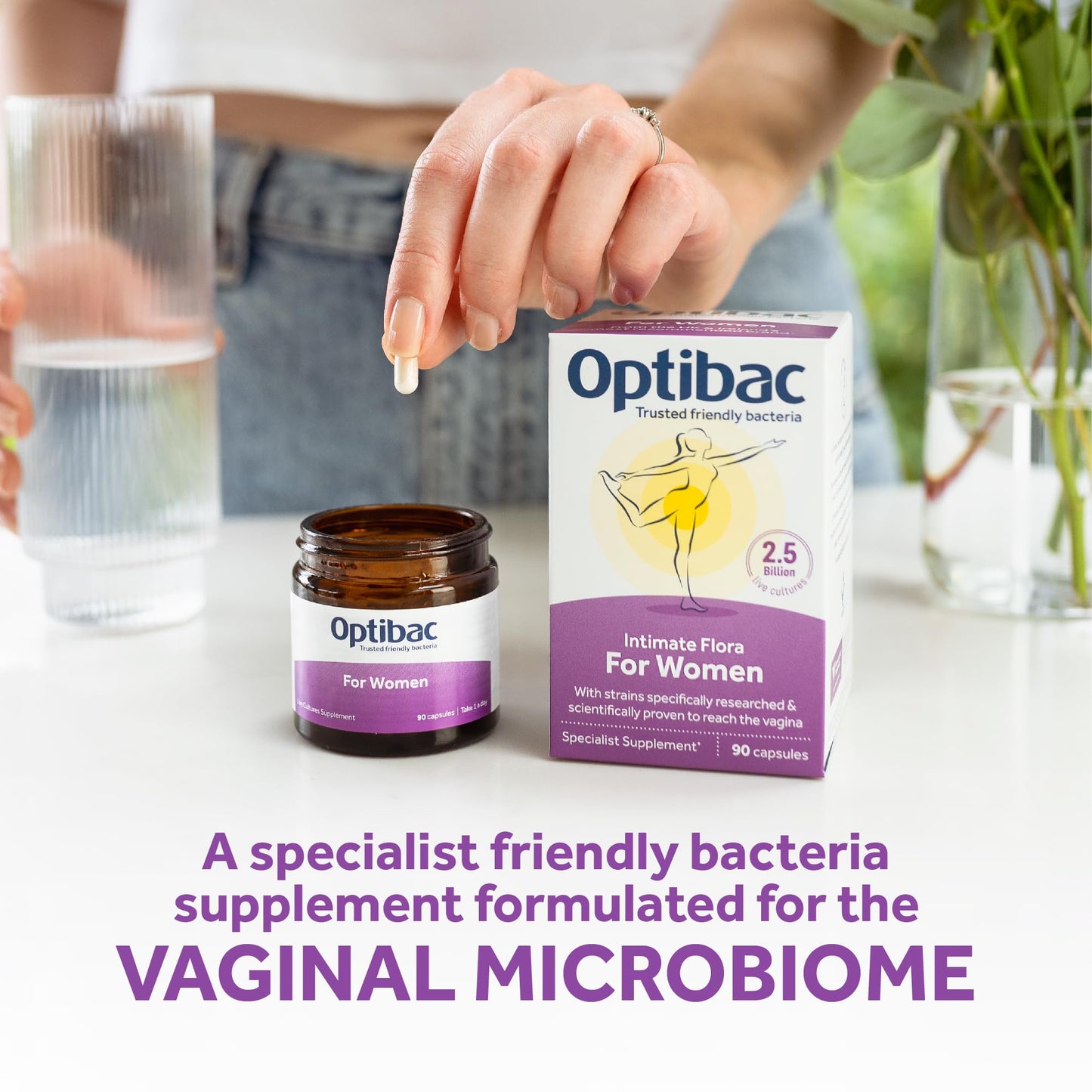 OptiBac Optibac Probiotics for Women - Vegan Probiotic Supplement, Scientifically Formulated for Vagina Flora - 90 Capsules