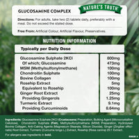 Glucosamine and Chondroitin High Strength Complex | 120 Tablets | with MSM, Bovine Collagen, Ginger Root, Turmeric Extract, and Rosehip | No Artificial Preservatives | by Nature's Truth