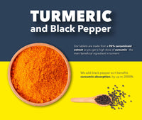 Turmeric Tablets 3200mg with Black Pepper | 180 High Strength Curcumin Supplements | Turmeric and Black Pepper Tablets (Not Turmeric Capsules or Powder) | Vegan and Gluten Free | UK Made