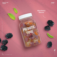 ALPHA01 Prebiotic Fibre Gummies - 3g - Chicory Root Inulin, BlackBerry, Strawberry & Peach Flavour - Kosher, Halal - 60 Vegan Gummies.
