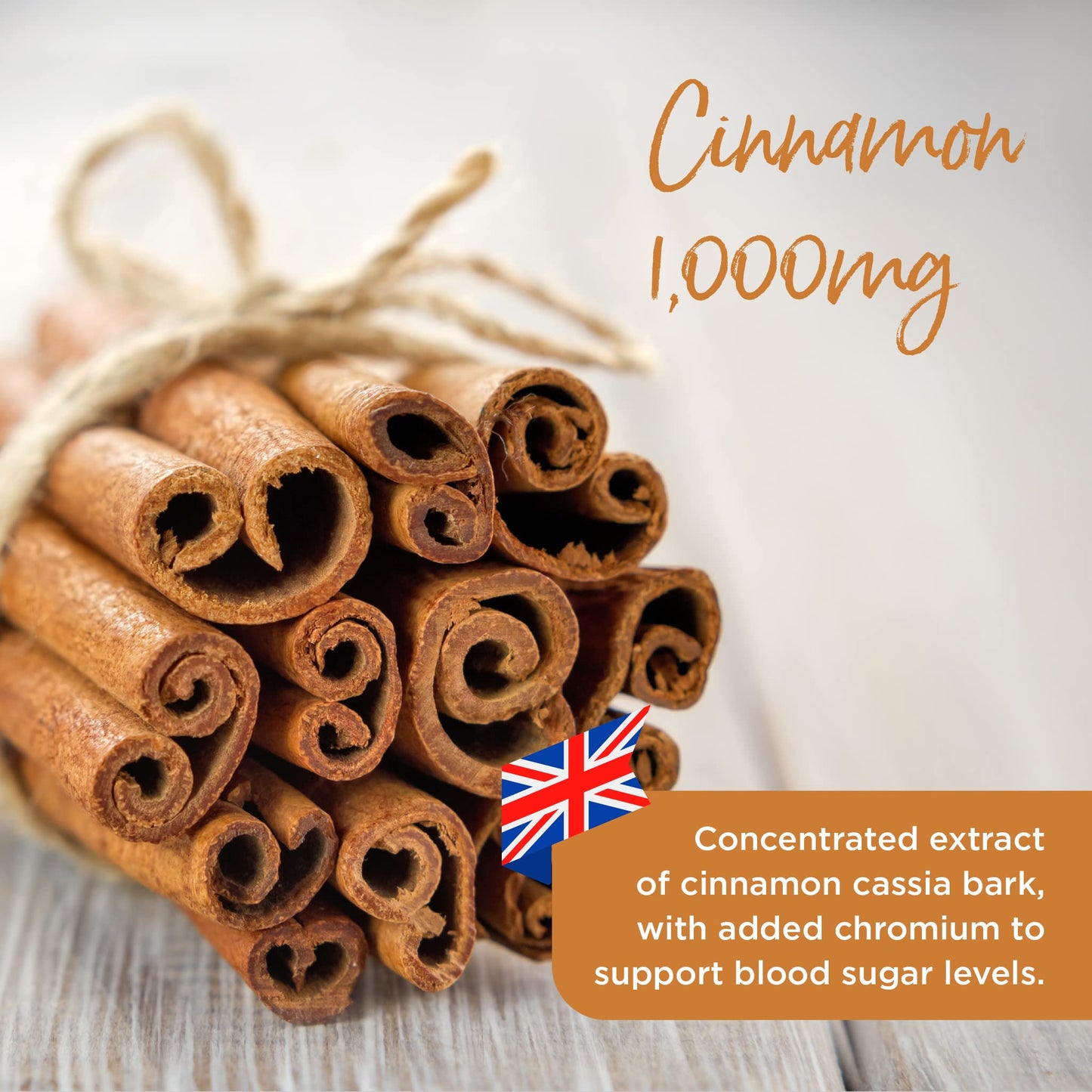 healthspan Healthspan Cinnamon 1,000mg (120 Tablets) | Supports Metabolism | Added Chromium to Maintain Blood Sugar Levels | Inspired by Ayurvedic Culture & Chinese Herbal Medicines | Vegan