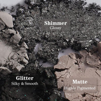 GEEWHILE Eyeshadow Palettes, Black Smoky Eye Shadow Pallets For Women, Highly Pigmented 6 Colors Black Silver Gray White Eyeshadow, Shimmer & Matte Long Lasting Eyeshadow Makeup Kits