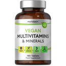 Vegan Multivitamin and Minerals | 180 Tablets | Essential Nutrients for Vegans | No Artificial Preservatives | by Horbaach