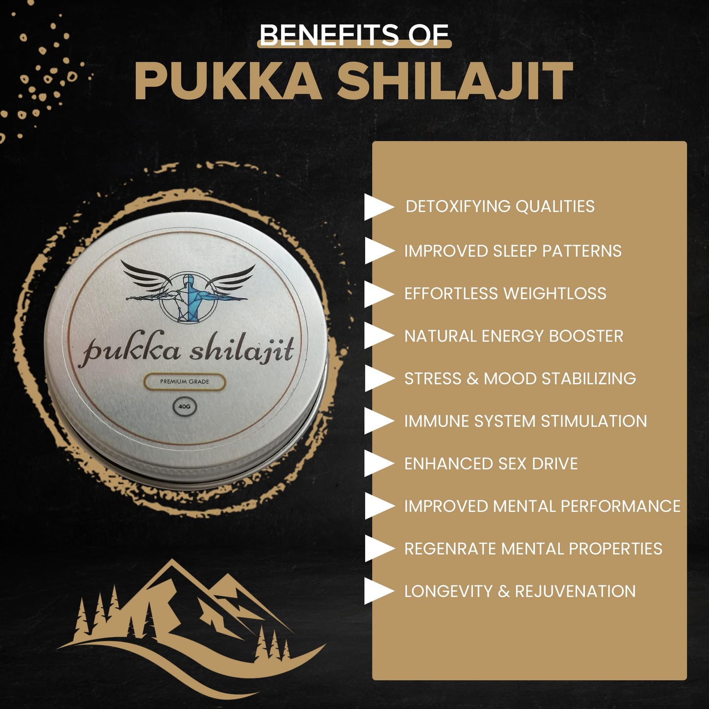 Generic Ultimate Authentic Premium Pukka Shilajit - 100% Pure Himalayan Organic Resin with High Potency Fulvic Acid & Trace Minerals for Energy & Vitality for Men and Women - (40g)