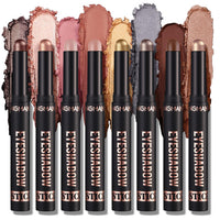 Difistik 8 Pcs Eyeshadow Stick Set, Shimmer Eye Shadow Pencil, Soft Smooth Cream With Matte Earth & Metal Colors, Waterproof Classy Shimmer Eye Shadow Sticks Set, for Daily Makeup & Special Occasions