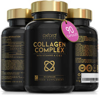 Advanced Collagen Complex | 1593mg Vitamin Boosted Complex for Glowing Hair, Skin & Nails | 90 High Strength Capsules | Premium Bovine Supplements for Women & Men, Made in The UK