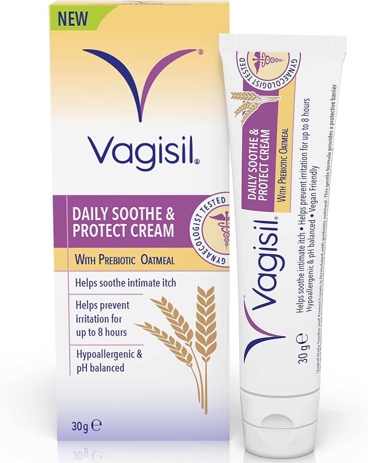 Vagisil Daily Soothe & Protect Cream, Fragrance Free, 30g