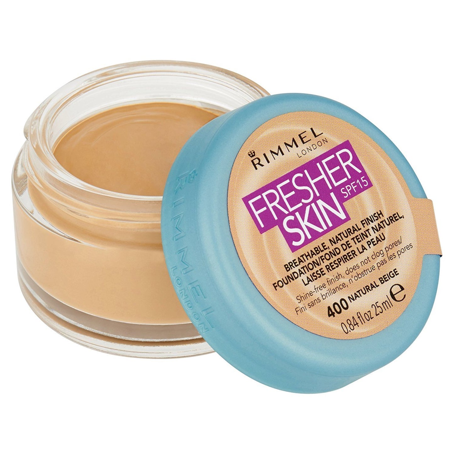 Rimmel London Fresher Skin Foundation, 400 Natural Beige, 25 ml