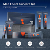TBeautfave Mens Skincare Gift Set | Mens Skin Care Sets & Kits | Skincare Set for Mens Gift Set | Travel Skincare Sets | Fash Wash,Face Scrub,Day Cream,Eye Cream,Overnight Moisturizer | Men Gift Set