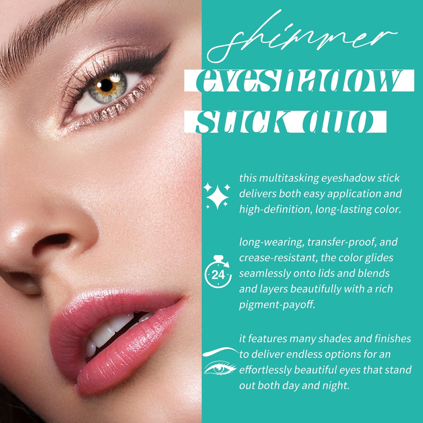 KIMUSE 6PCS Shimmer Cream Eyeshadow Stick,Brightener Eyeshadow Pencil Crayon,Waterproof Eye Shadow Stick Sets with Crease-proof, Smudge-proof and Long Lasting Eye Shadow Make Up