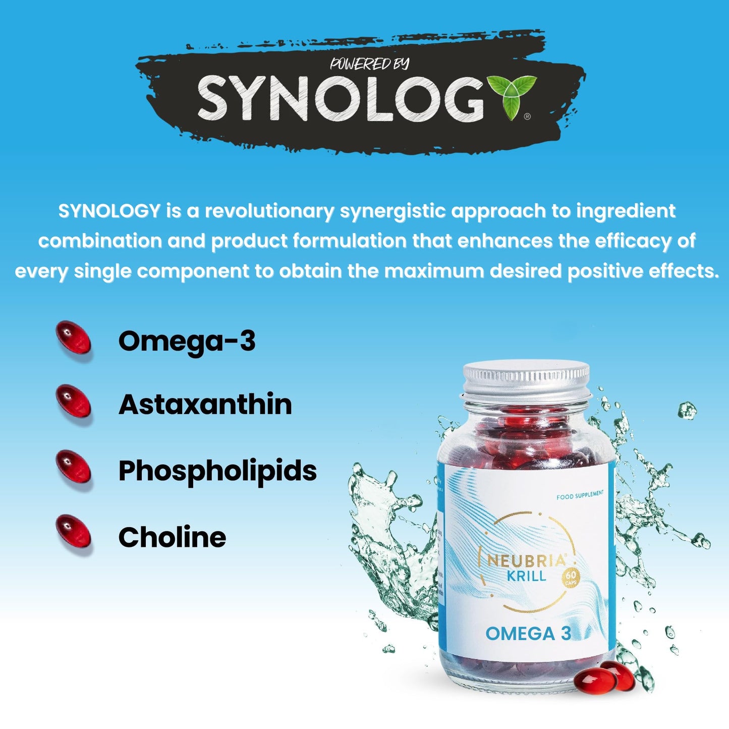 NEUBRIA Krill Oil Advanced Omega-3 Supplement - High Strength 1000mg - Phospholipids, EPA & DHA with Astaxanthin and Choline - Fish Oil Alternative, Cognitive Formula - Antarctic Krill - 60 Softgels