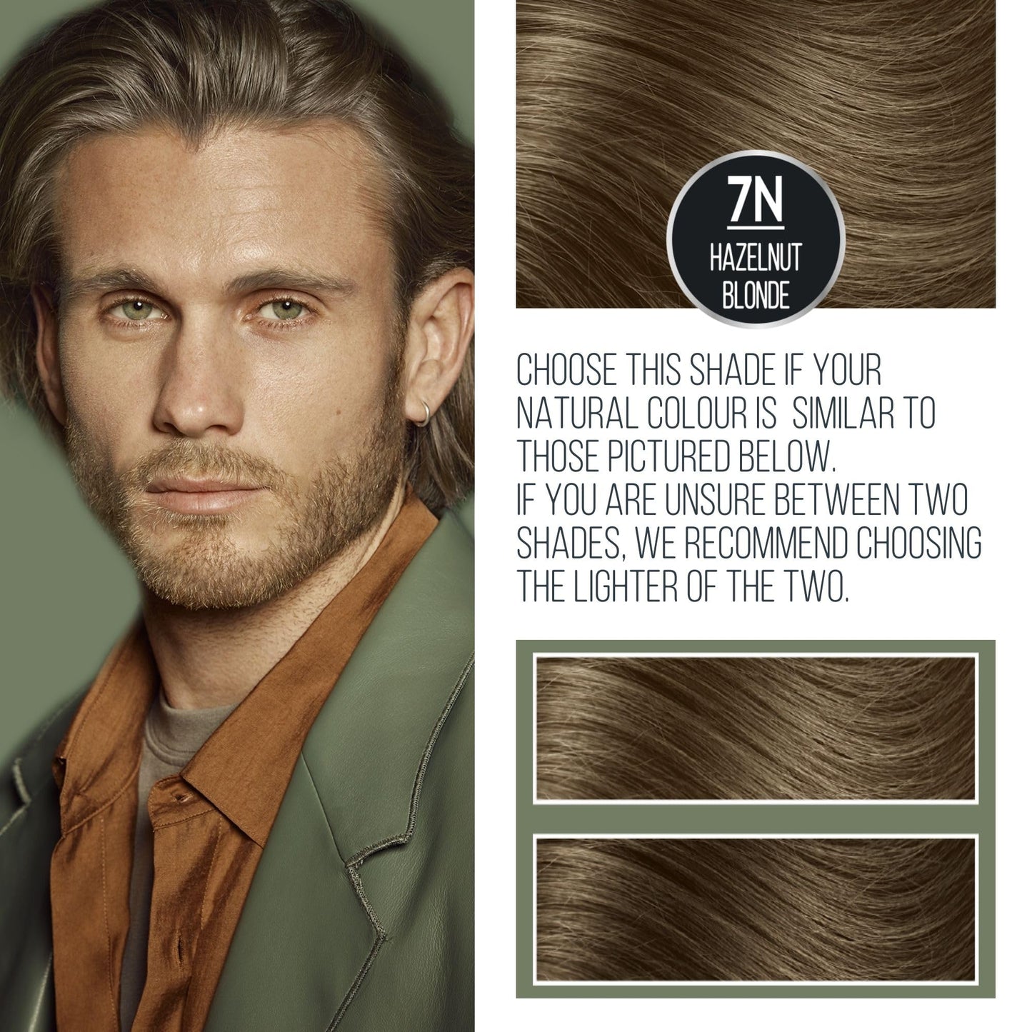 Naturtint Men Permanent Hair Colour Gel 7N Hazelnut Blonde for Hair Beard and Moustache. Ammonia Free, up to 100% Grey Coverage, Natural Looking Long Lasting Results