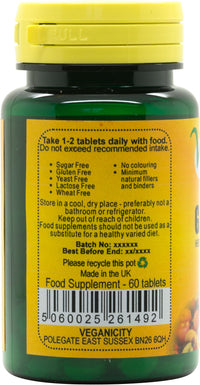 Veganicity Ginger Root 550mg : Digestive and Joint Health Supplement : 60 Tablets