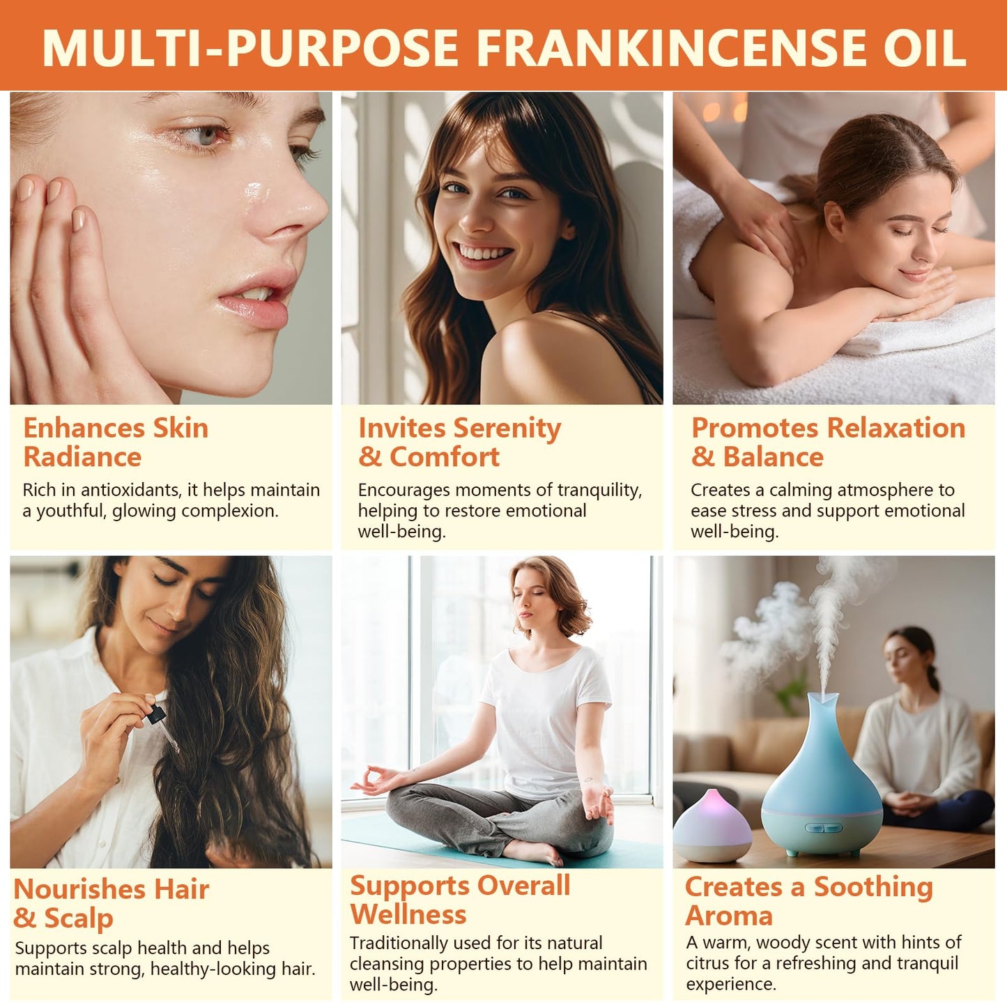 LEISGOTO Frankincense Oil for Skin, 100% Pure and Natural Organic Frankincense Oil for Self Care, Skin, Face, Hair, Relieving Discomfort, Calming, Massage & Relaxation | 60ml